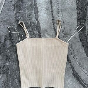 House of Harlow 1960 Cream Ribbed Camisole